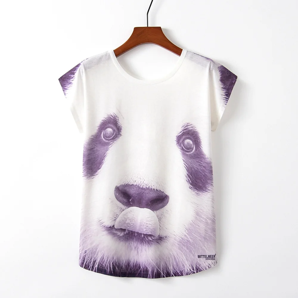 M004 Panda Летние женские футболки, новинка, Harajuku Kawaii, милый стиль, панда, единорог, буквенный принт, свободная футболка, повседневные топы с коротким рукавом, футболки - Цвет: M004 Panda