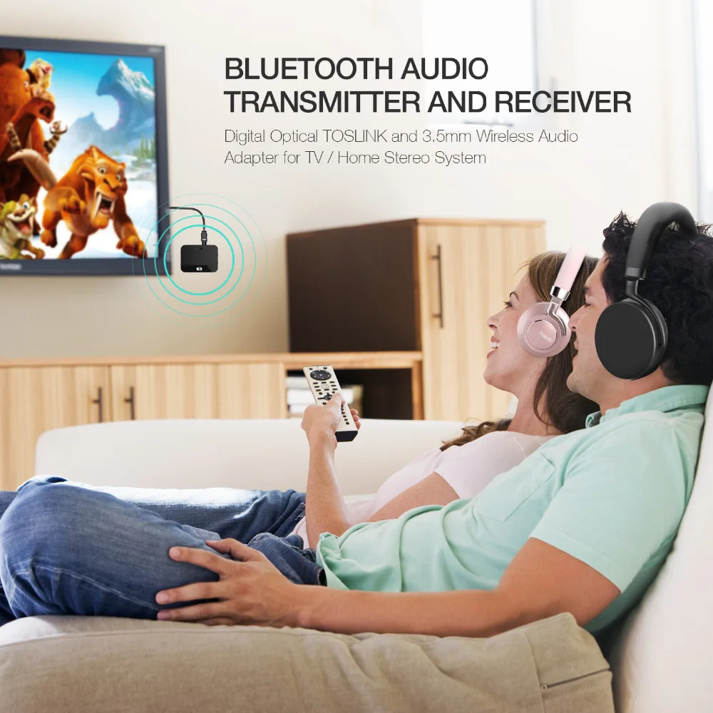 Avit 3,5 мм Bluetooth адаптер аудио передатчик приемник 2-в1 V4.1 беспроводной Bluetooth ключ aptX с низкой задержкой цифровой HV-BT022