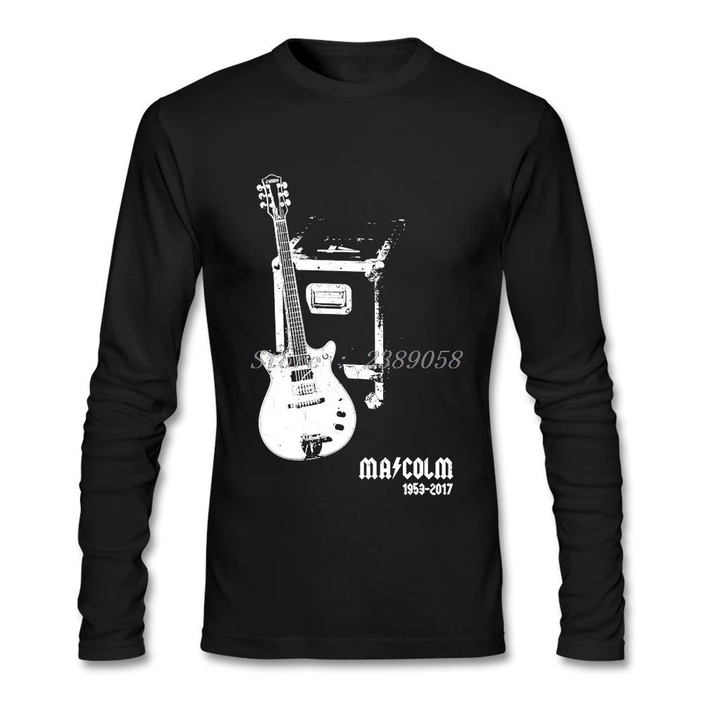 Мужские рубашки Malcolm Young Fashion Новинка AC DC Футболка модная брендовая футболка с