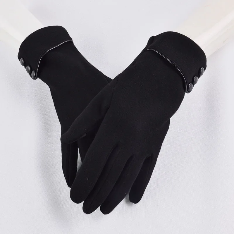 black style 1 Женские зимние перчатки с сенсорным экраном, Осенние теплые перчатки, рукавицы на запястье, водительские лыжные ветрозащитные перчатки luvas guantes handschoenen - Цвет: black style 1