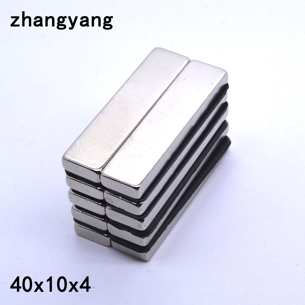 10/20/100PCS 40 x 10 x 4 mm Big  Strong Rectangle Block Bar Fridge Magnets Rare Earth Neodymium magnet