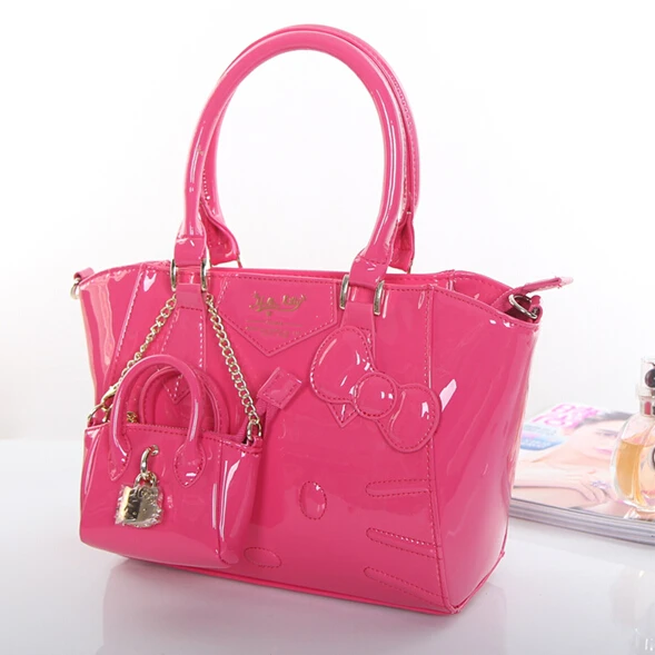 Роскошные известная марка дизайнер женщины женщина кожа hello kitty сумки на ремне