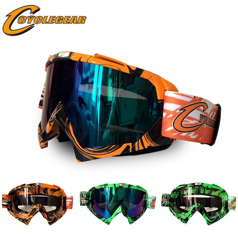 2019 New Cyclegear off-road motorcycle goggles Outdoor sports beach climbing ski Windproof dust-proof CG08 Green orange | Автомобили и