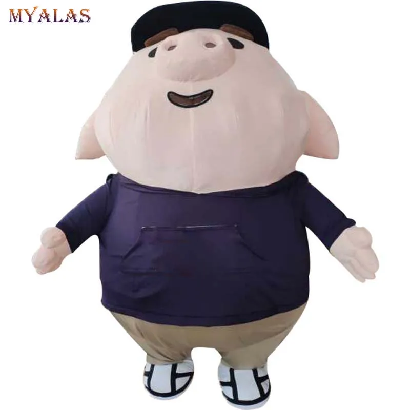 Надувной костюм свиньи талисман Индивидуальный размер мультяшный персонаж