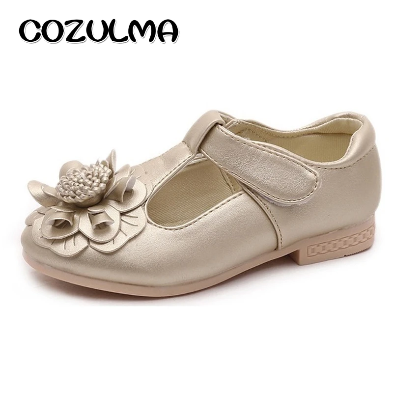 COZULMA/Осенняя детская обувь на плоской подошве Тонкие туфли принцессы с цветочным