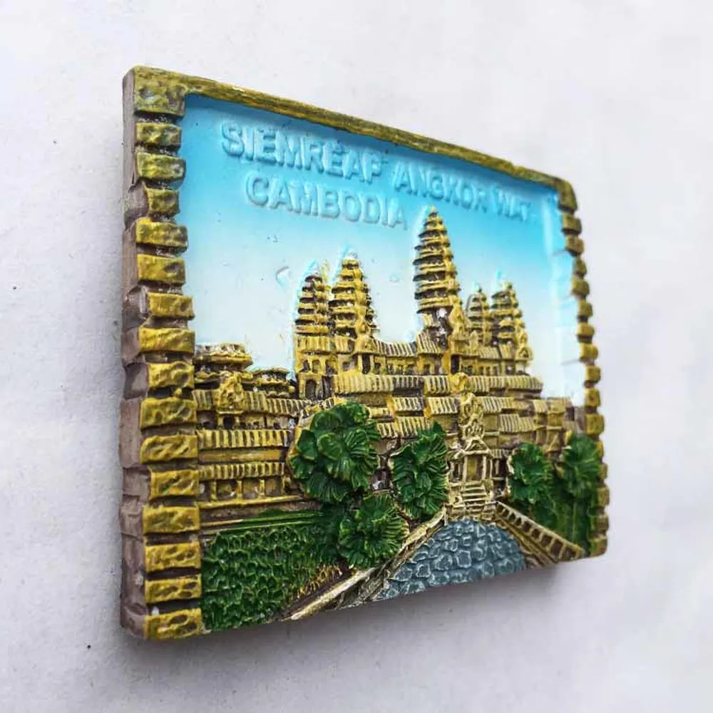 BABELEMI Cambodia Siem Reap Angkor Wat Tourism Memorial Fridge Magnet 3D Sticker Travel Souvenir Decoration |