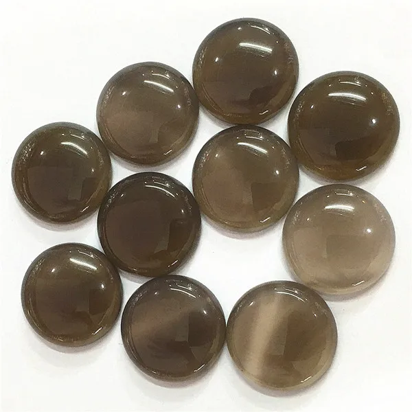 Gray onyx Газель 12 шт. кабошоны из натурального камня Круглые бусины 25 мм тигровый глаз Малахит Агаты опал модные бусины для изготовления ювелирных изделий - Цвет: Gray onyx