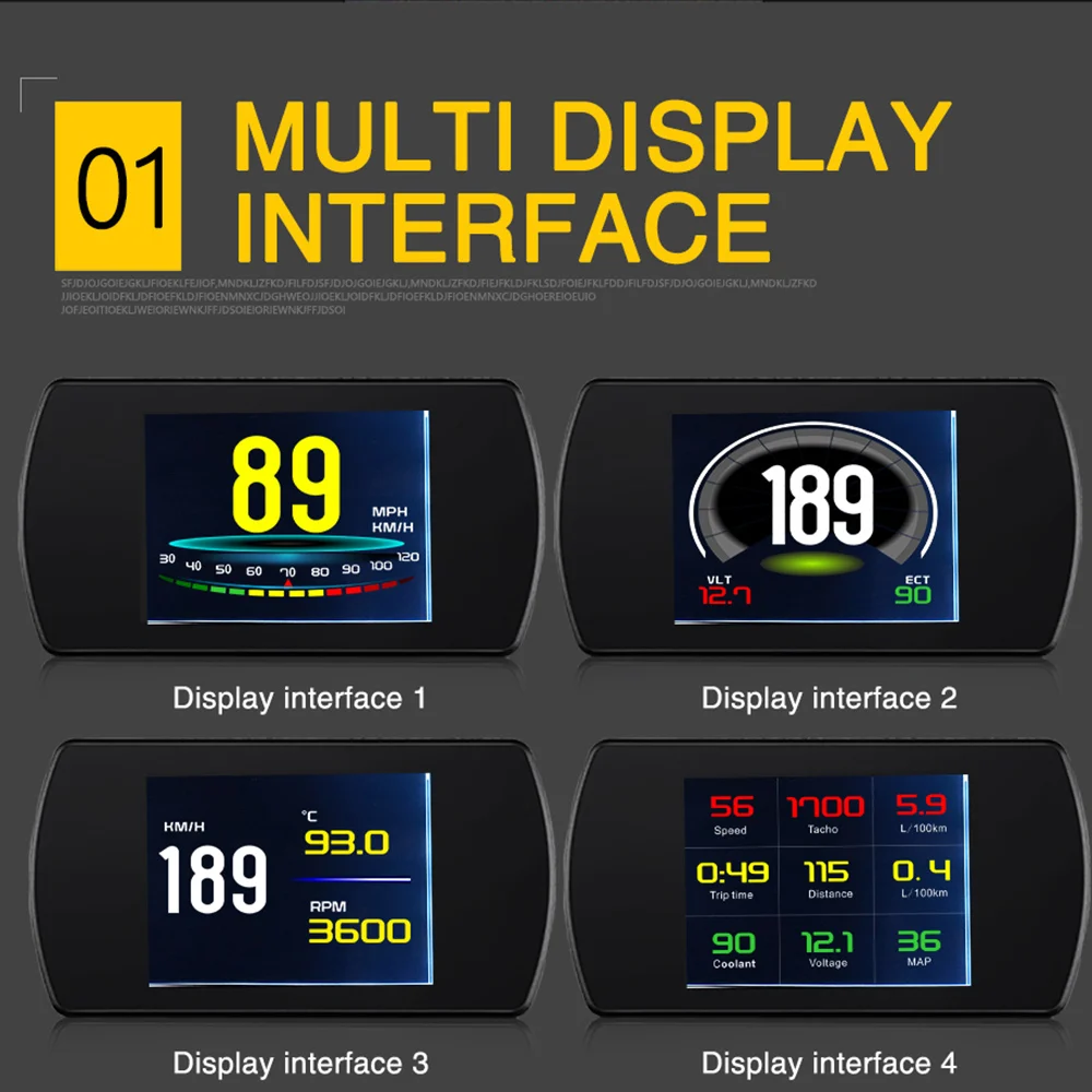 OBDSPACE P12 OBD2 Head Up дисплей бортовой цифровой компьютер Smart HUD Спидометр напряжение расход топлива сигнализация OBDII дисплей