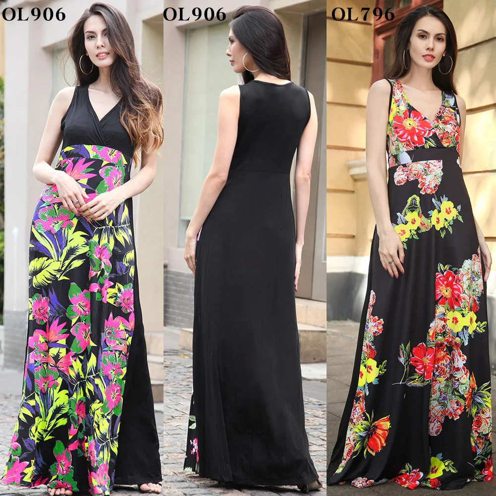 Aizhuner Мода V платье печати Longuette женщина платье|v dress|fashion women dresswomen dress |