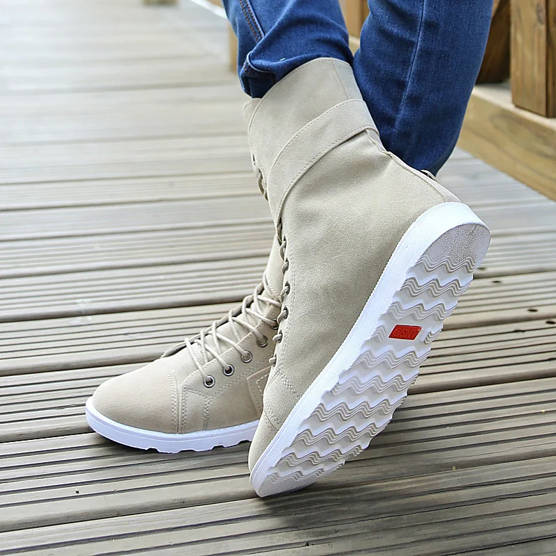 2019 г. Весенние Новые мужские ботинки модные высокие сапоги бархатные теплые