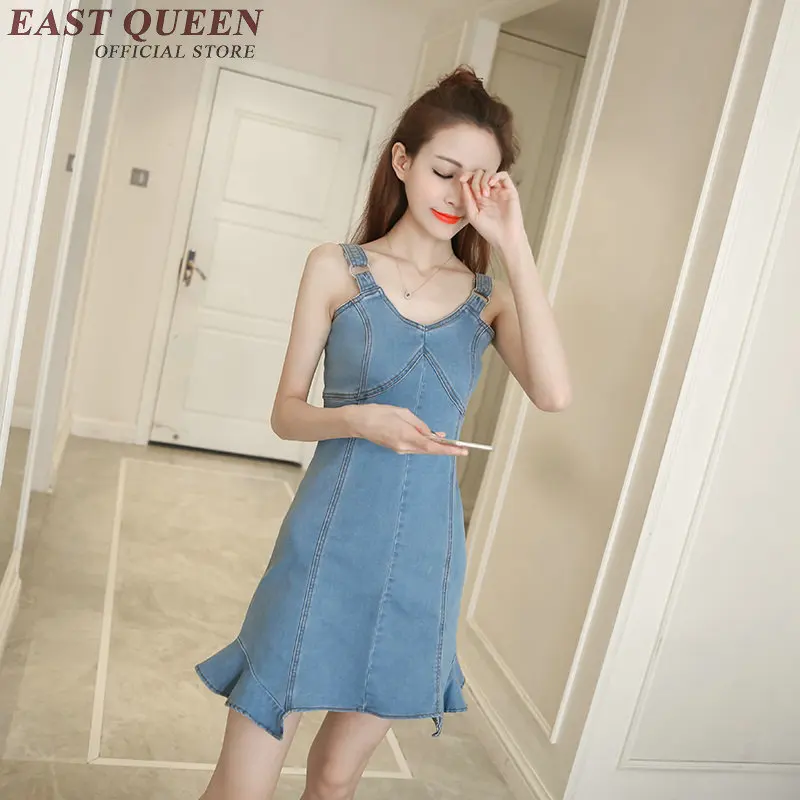 2018 джинсовое платье школьный облегающий женский джинсовый сарафан NN0329 H|denim