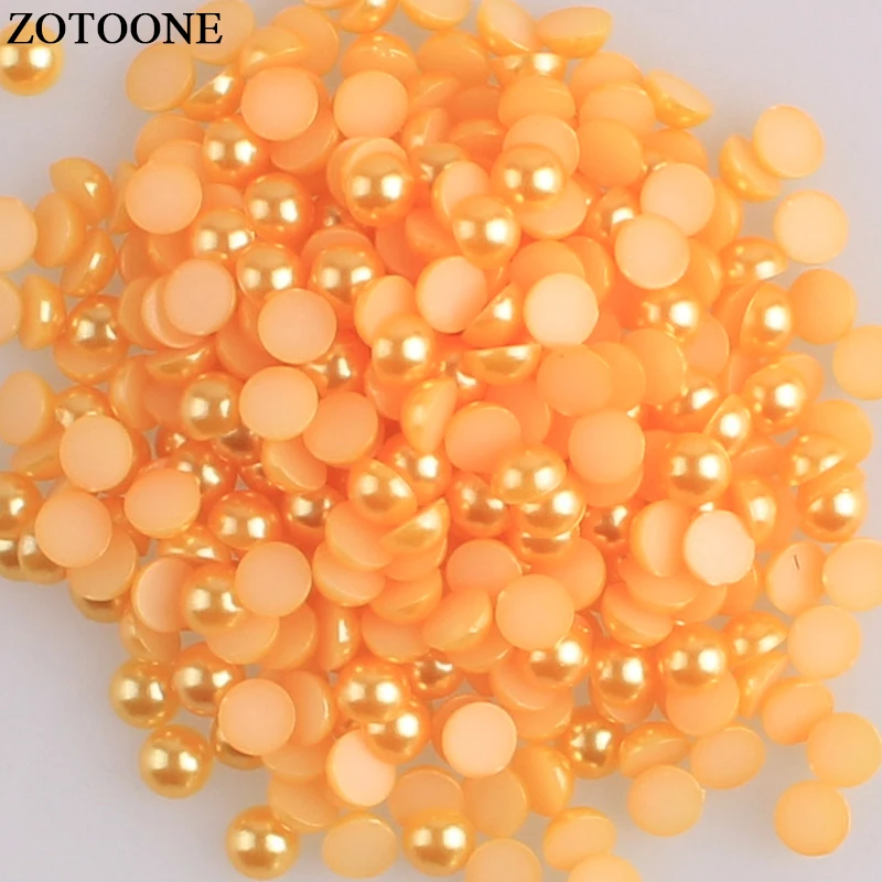 ZOTOONE плоские бусины жемчуга разноцветная ABS Смола полукруглый жемчуг для дизайна ногтей аппликация со стразами DIY Стразы для ногтей кристалл