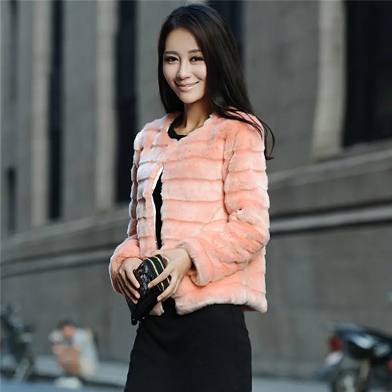 6XL Women Ladies fur Coat Parka Outerwear Black white pink Short Warm Winter Faux Fur Long Jacket Overcoat Rabbit | Женская одежда