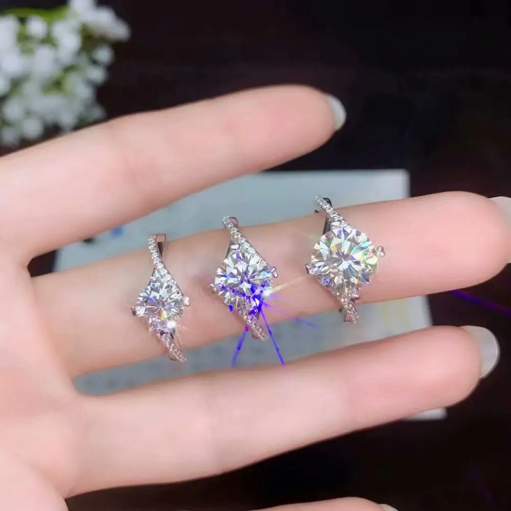 Женское Подарочное кольцо из драгоценного камня муассанита