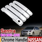 Хромированная накладка на ручку для Nissan Sentra B16 2007-2012, комплект отделки 200 SE 2008 2009 2010, автомобильные аксессуары, наклейки, Стайлинг автомобиля