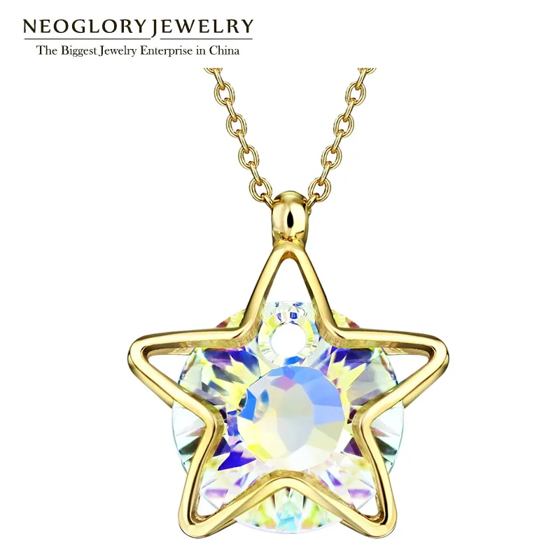 Neoglory ювелирные изделия австрийский кристалл светильник желтый золотой цвет