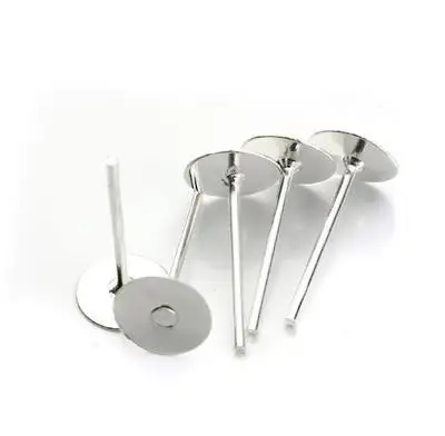 50 шт./лот посеребренные ювелирные изделия Родиевые пластиковые серьги шпильки