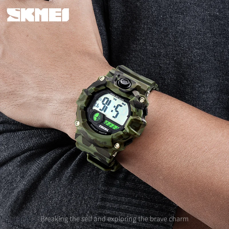 Часы SKMEI мужские военные спортивные часы модные водонепроницаемые светодиодный