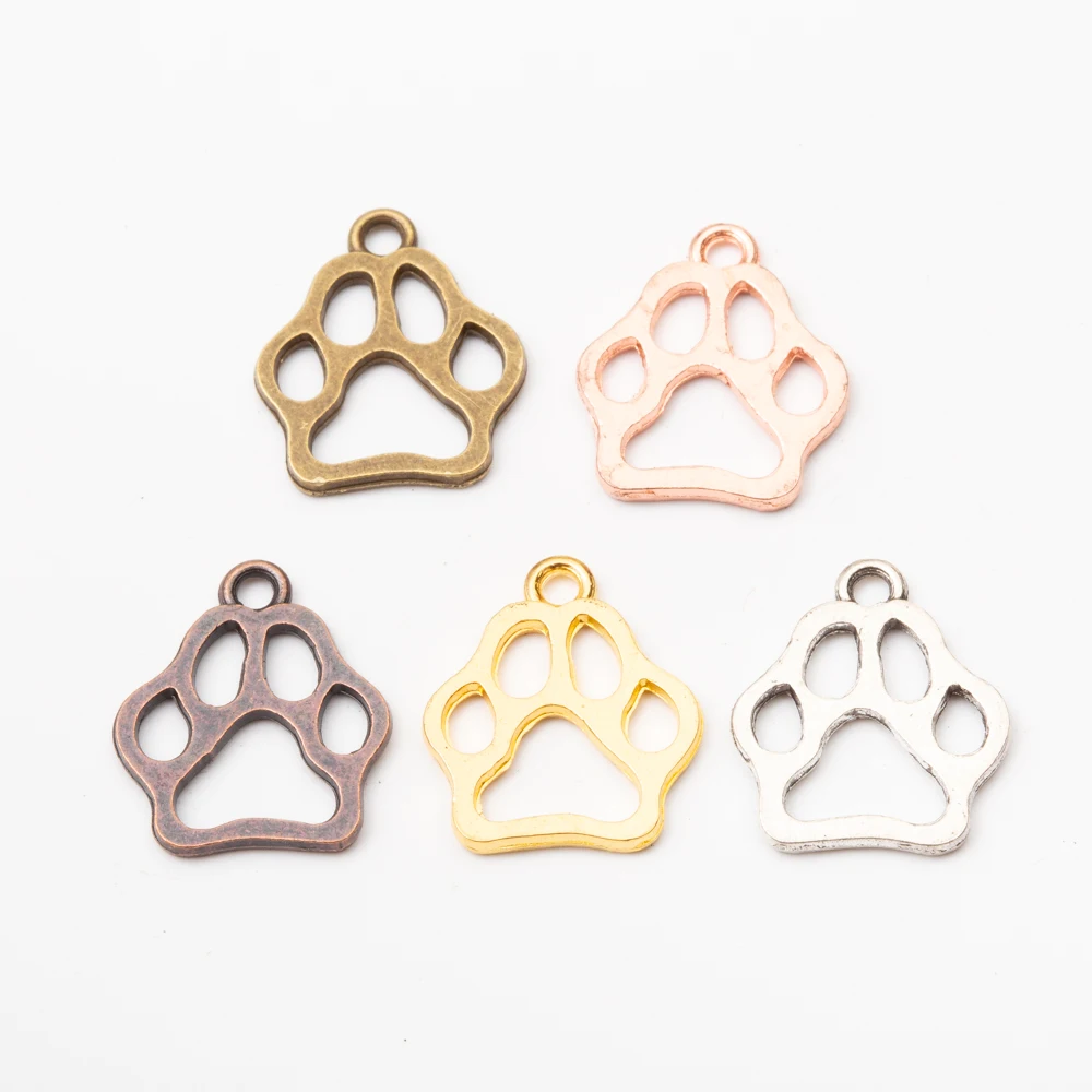 

63pcs zinc alloy Animal Bear paw Charms for Jewelry Making 5785