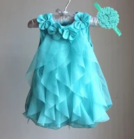 baby girls dress 2021 summer chiffon party dress infant 1 year birthday dresses girl clothes headband vestidos