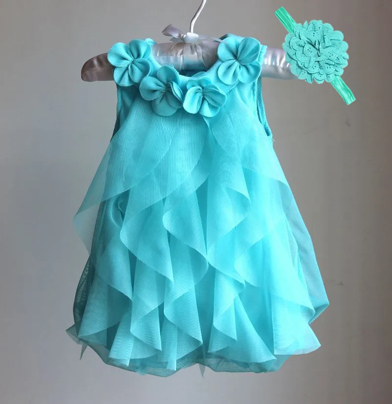 Девочек dress 2017 лето шифон вечернее младенческой 1 год рождения baby girl одежда платья