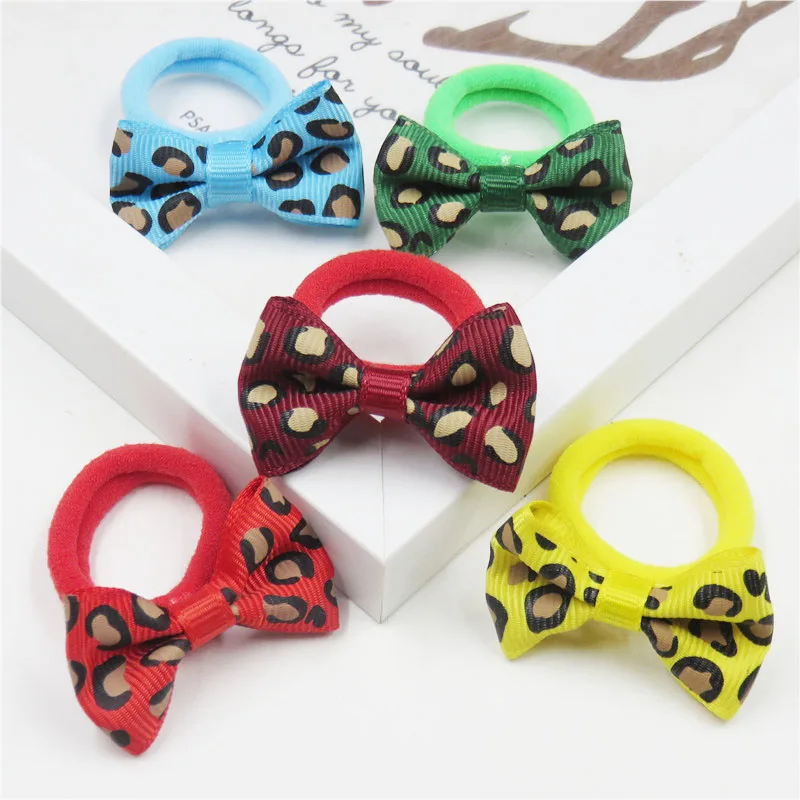 2 шт./лот заколка для волос с леопардовым принтом и маленьким бантом девочек
