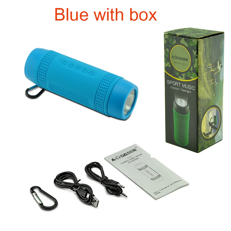 Blue with box Водонепроницаемый Портативный открытый езда Спорт Bluetooth Динамик 3600 мАч Мощность банк стерео Беспроводной велосипед Динамик с микрофоном светодио дный лампа - Цвет: Blue with box