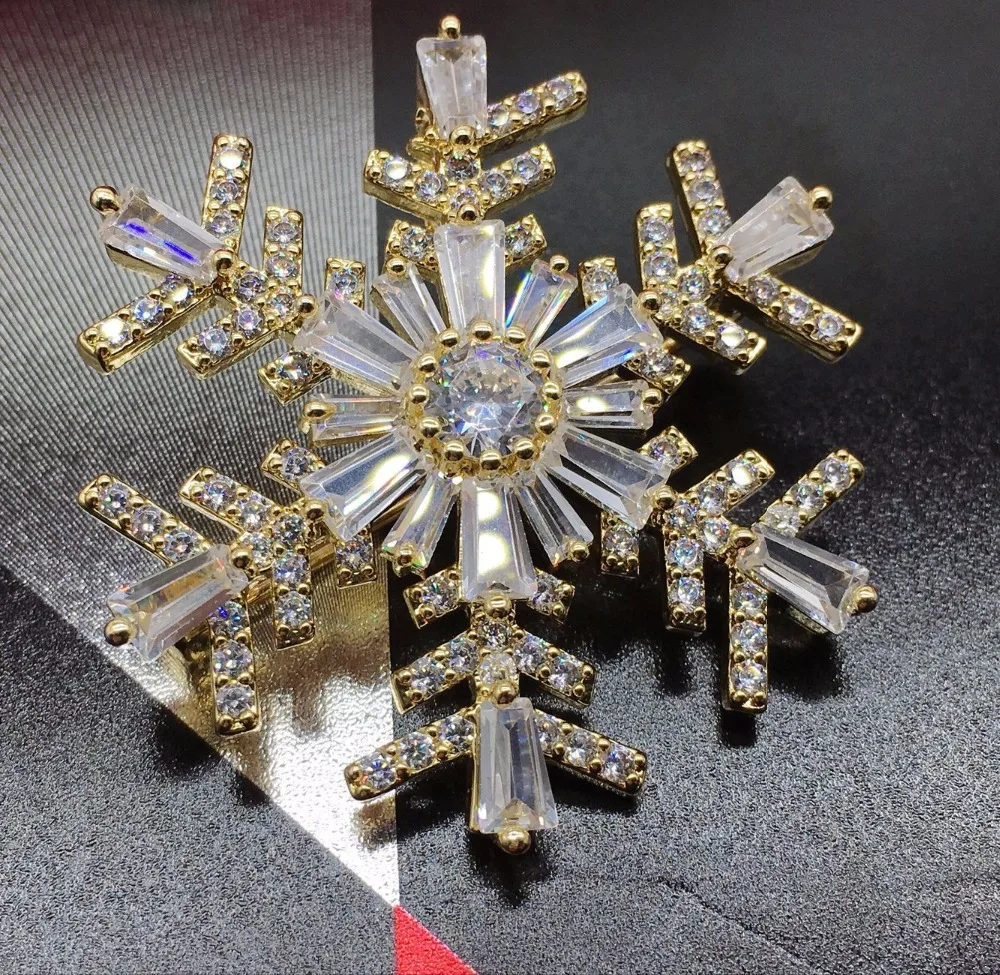 Брошь Снежинка модные ювелирные изделия Высококачественная Винтажная брошь с