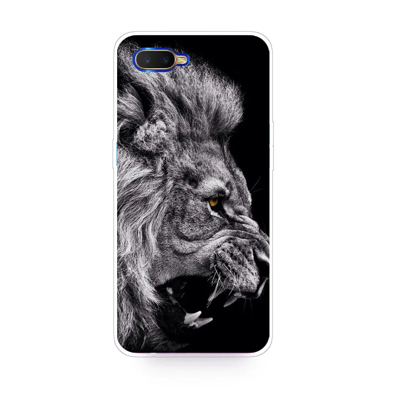 Чехол для OPPO K1 мягкий чехол из ТПУ с изображением тигра льва R15X защитный телефона
