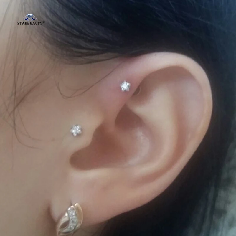 Серьги гвоздики для пирсинга из нержавеющей стали 2 шт./лот 1 2x6x3 мм|Украшения тела|