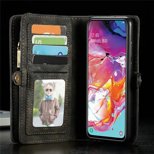 Coque для samsung A20 A20E A30 A40 A50 A70 A80 A90 съемный кошелек чехол 2 в 1 съемный кожаный чехол с откидной крышкой на магните чехол
