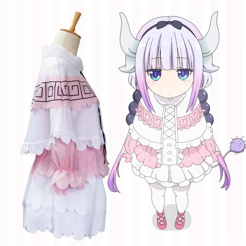 Новые костюмы из аниме костюм горничной Kobayashi Kanna искусственных волос|anime costume|cosplay