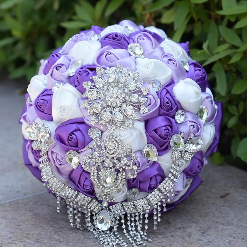 Букет невесты AYiCuthia De Mariage Mauve королевский синий/фиолетовый/черный букет для