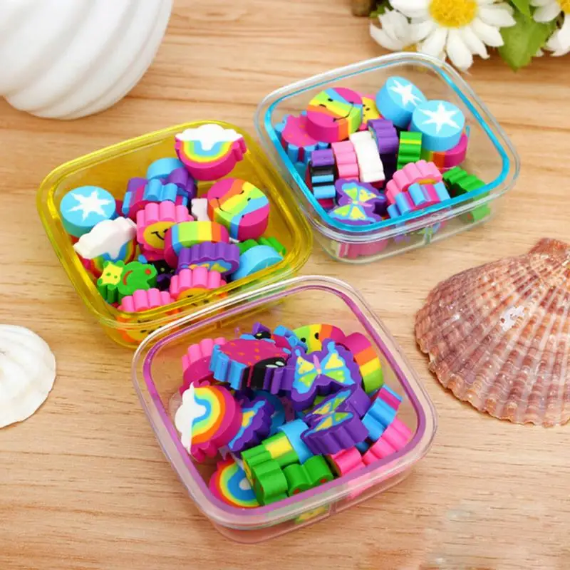1 Box Kawaii Cute Rubber Eraser Kid Gifts Children Presents Various Shape Colorful Erasers School Supplies Stationery | Дом и сад
