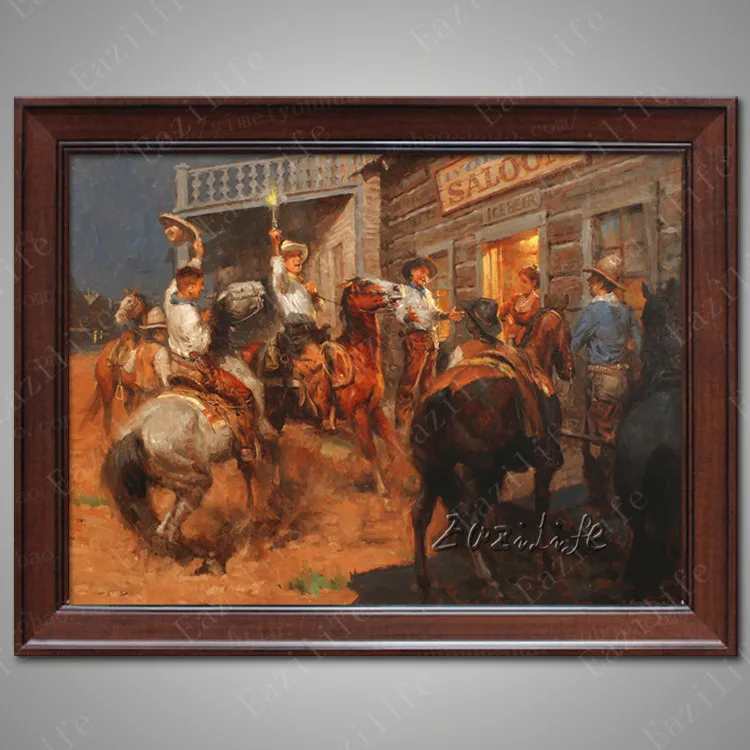 Ручная живопись на холсте Масляные картины в ковбойском стиле картина маслом