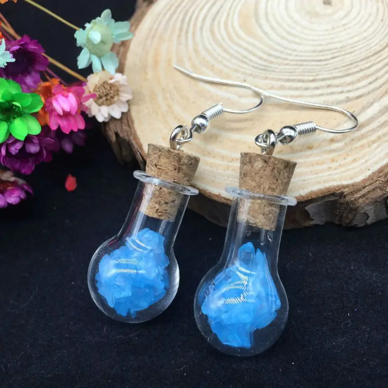 1Pair 7 Color Artificial crystal stone Fashion Charm Long Earrings For Woman Bridal Pure Cute Cork Bottle Drop Earring Jewelry | Украшения