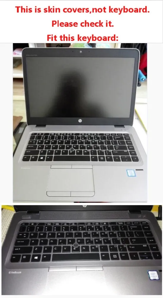Прозрачная клавиатура из ТПУ для ноутбука HP защитный чехол EliteBook 840 G3/840 G4/745 G3/745