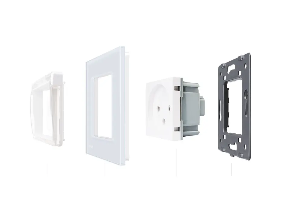Livolo EU standard Israel розетка, кристальная стеклянная панель, AC 100~ 250V 16A, VL-C7C1ILWF, с водонепроницаемой крышкой, без логотипа