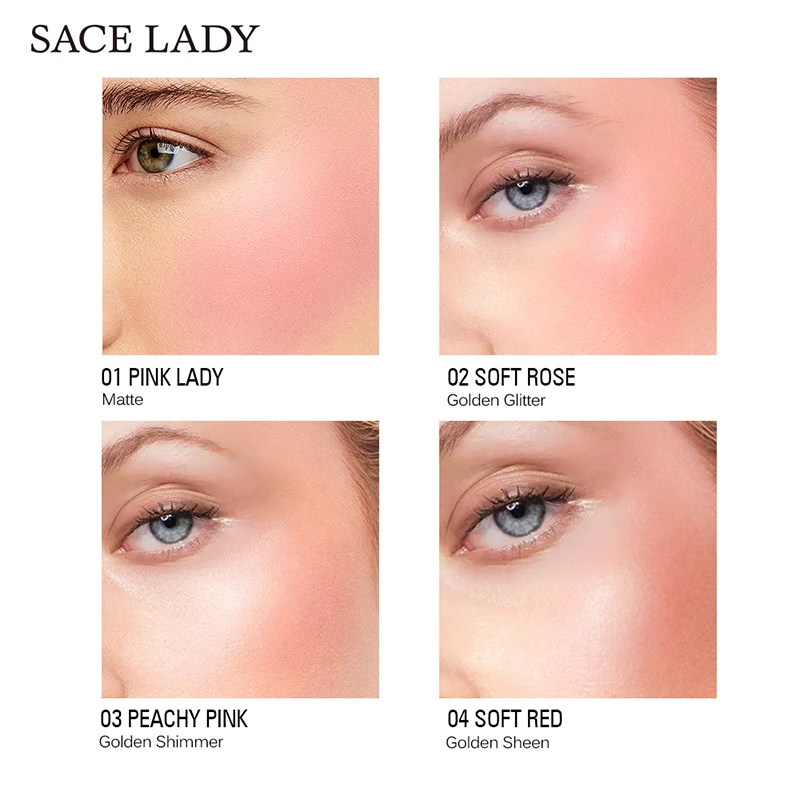 SACE LADY Fashion Макияж Румяна Высокое качество Профессиональный щек 4 цвета Запеченные Румяна бронзер румяна для лица Контурные Румяна TSLM2