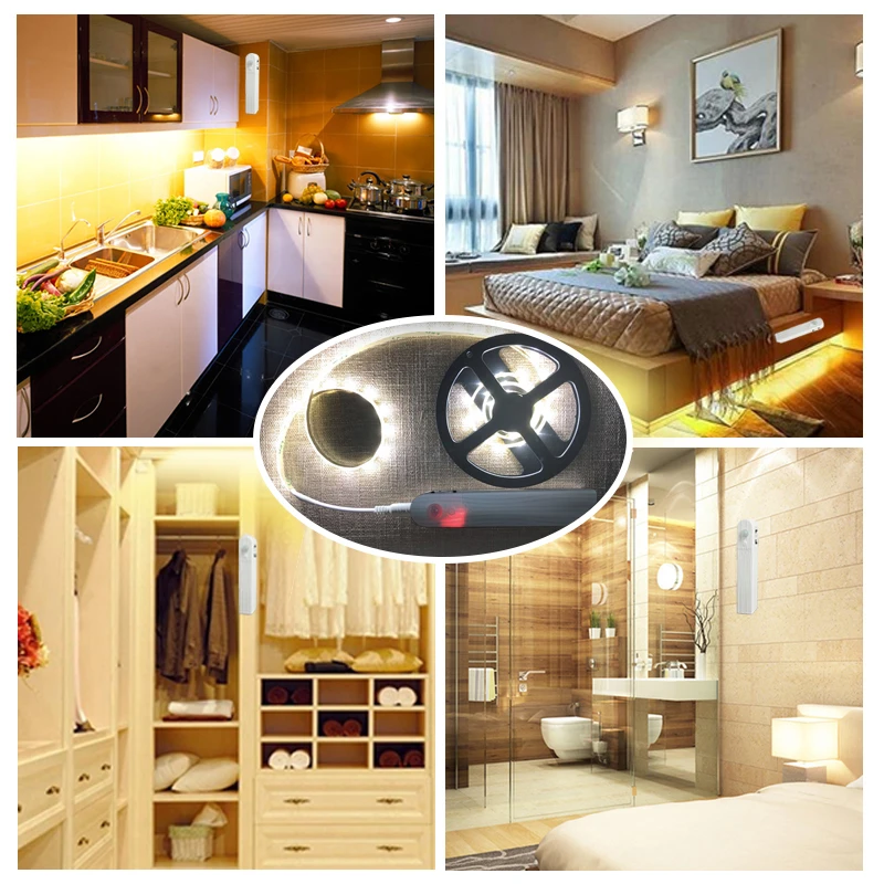 Светодиодный светильник для шкафа с пассивным ИК датчиком движения 1 м 2 3