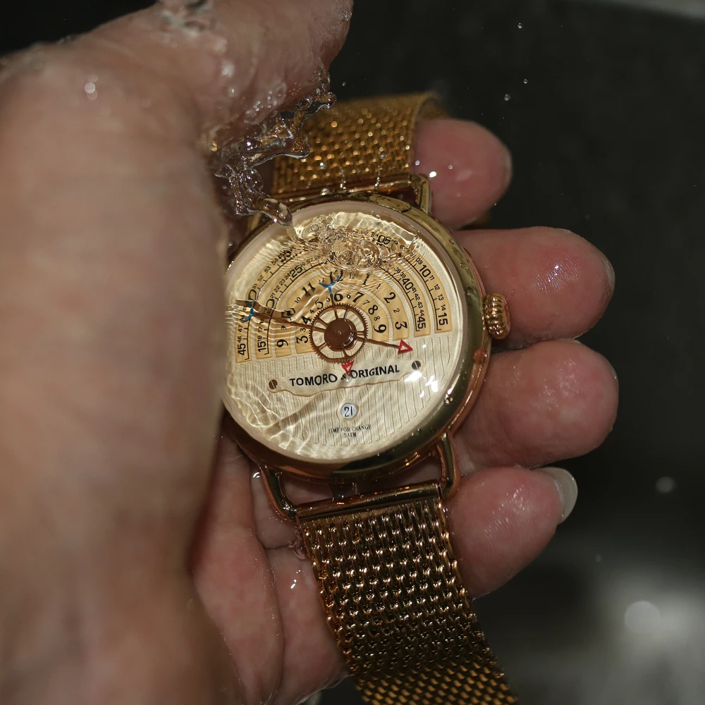 

TOMORO Original New Designer Men Vogue Watches Unique Casual Clock Gold Luxury Male Date Hour Quartz Sport Creative Gift Watch