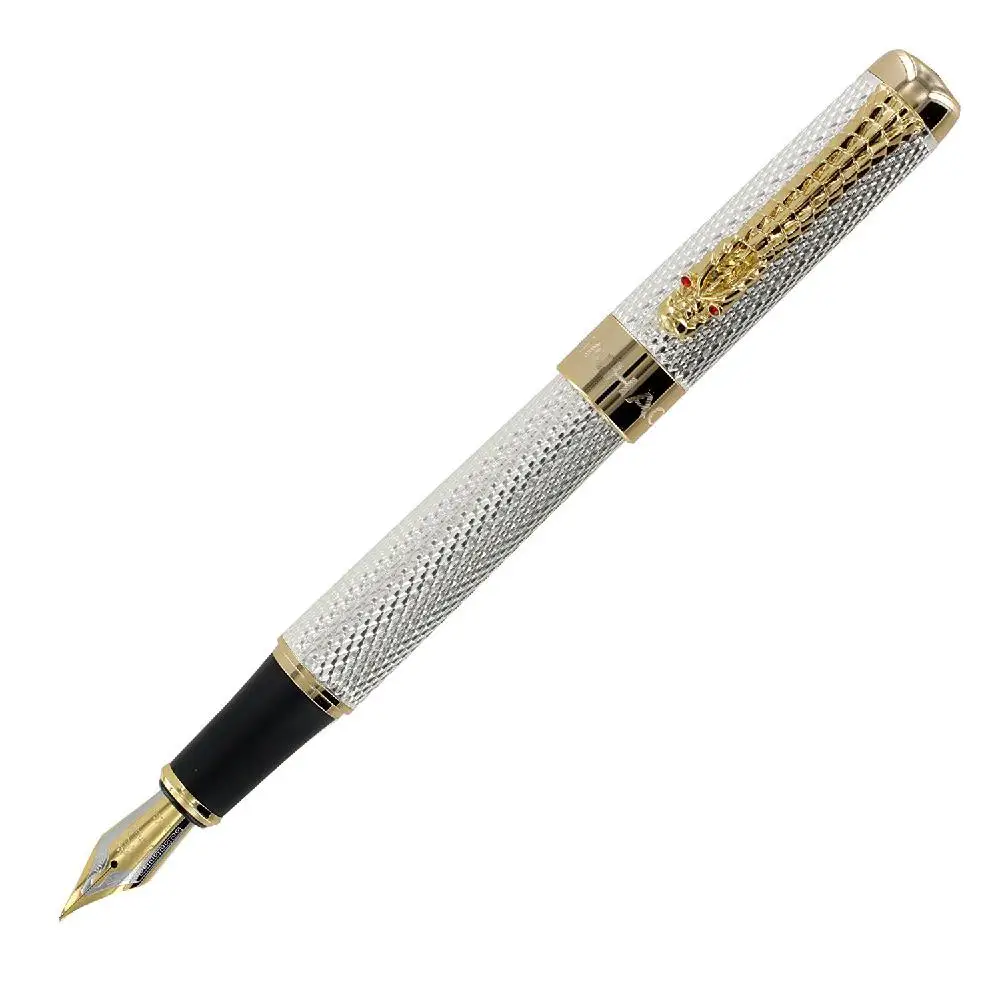 Adeeing Jinhao 1200 золотой дракон Красный Кристалл глаза авторучка с нажимом в стиле