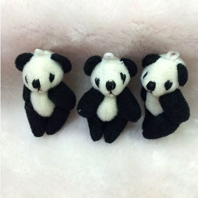 

New arrival 100 pcs/lot , 6 cm Tinny panda toy,small panda use for cellphone, bag, keychain Free Shipping