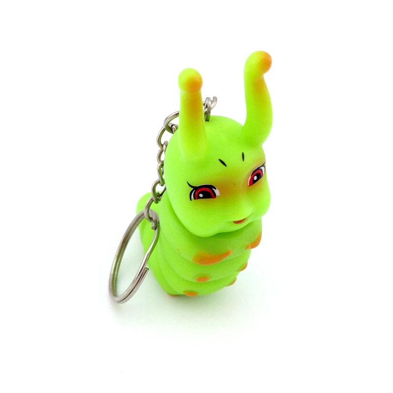 Бесплатная доставка брелок с зеленой гусеницей маленький подарок на Новый год 2017