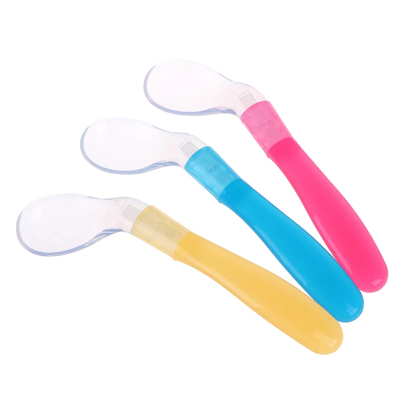Детская безопасная силиконовая ложка для детей детские столовые приборы ложки