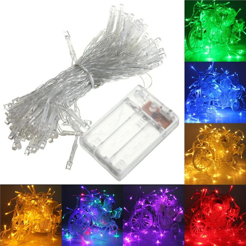 

Jiguoor 8 Colors Waterproof 10M 80LED Battery Powered LED Funky ON/Twinkling Lamp Fairy String Lights Christmas Home Decoration
