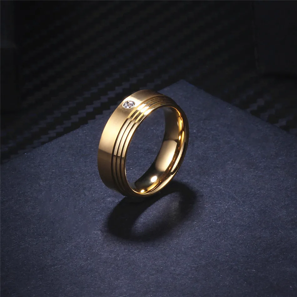 

Soul Men Brand 2018 Anillos Fashion Jewelry Rings for Women Gold Color Zirconia Stone 316L Stainless Steel Wedding Rings