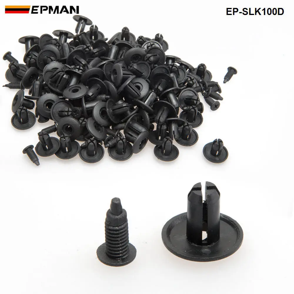 100pcs/LOT 8mm Car Universal Mixed Door Trunk Rack Bumper Expansion Screw Threaded Nail Plastic Interior Clip EP-SLK100D | Автомобили и