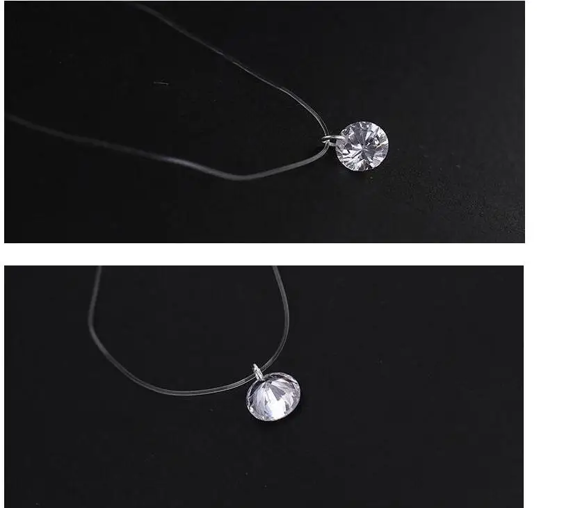 Новинка 2018 модное ожерелье с потрясающим невидимым кристаллом прозрачная леска