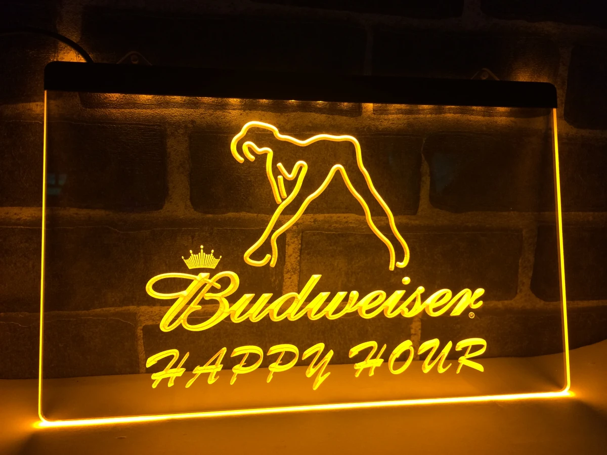 LA627 Budweiser пикантные танцор бар счастливые часы неоновая вывеска для организаций и